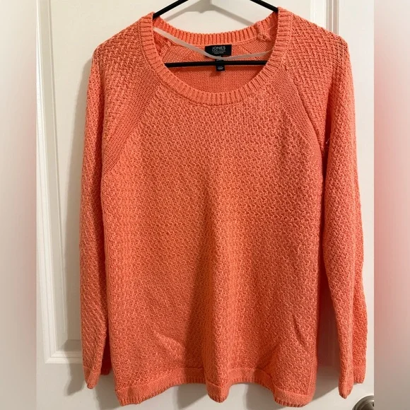 NWOT Jones New York Coral Crew Neck Sweater - Picture 1 of 3